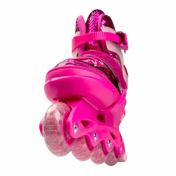 Rising Sports Inline 4 Teker Paten Pembe Payetli - Resim 4
