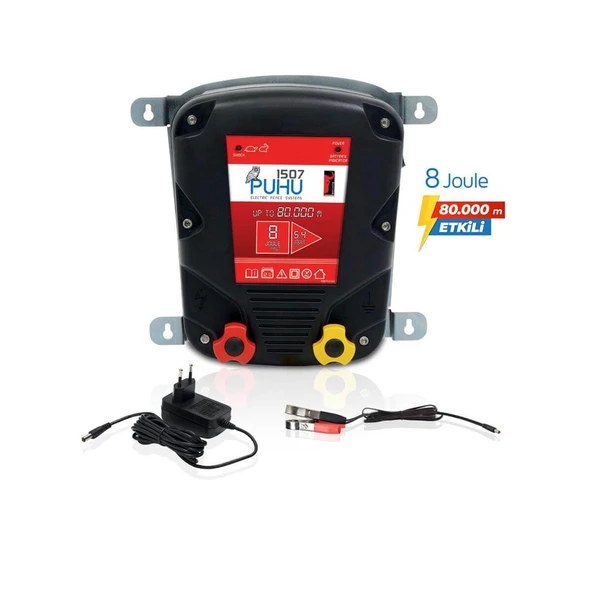 Puhu Güneş Enerjili Elektrikli Çit Cihazı (8 Joule) (60W Panel + 12V/42Ah Jel Akü) - Resim 3