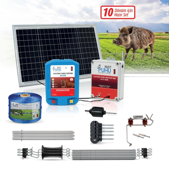 Puhu Ecos Eko Model Kuruluma Hazır Elektrikli Çit Sistemi (10 Dönümlük) (4 Joule) ürün görseli