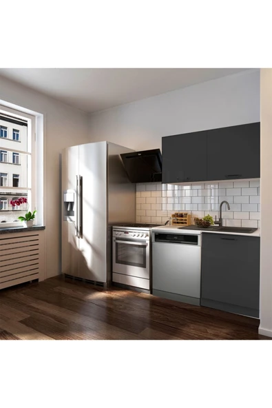 Tdesigno Manza Hazır Mutfak Dolabı 120cm - Parlak-Beyaz Laminat Tezgah Dahil-Bulaşık Makinesi Yeri Mevcut ürün görseli