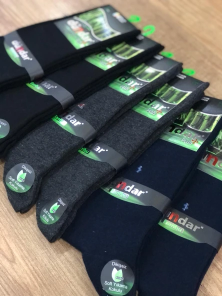 6 Lı Dündar Bambu Koku Yapmayan Erkek Mevsimlik Sonbahar Kış Dikişsiz Soket Çorap 40 - 44 No - 6
