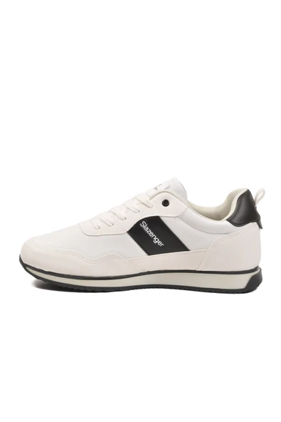 Slazenger Beyaz Siyah Bağcıklı Cilt Erkek Spor Ayakkabı Offense M - Resim 4
