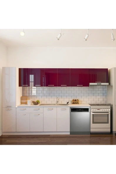 Tdesigno Tiran Hazır Mutfak Dolabı Kiler Dahil -320cm-Beyaz Laminat Tezgah Dahil-Bulaşık Makinesi Yeri Mevcut ürün görseli