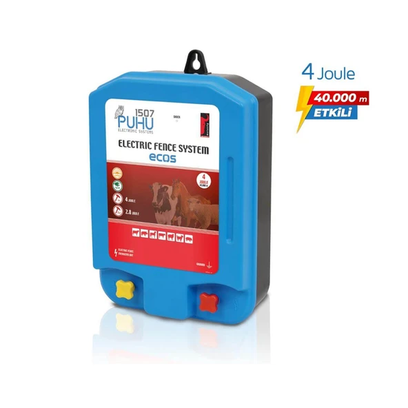 Puhu Ecos Güneş Enerjili Elektrikli Çit Cihazı (4 Joule) (40W Panel + 12V/24Ah Jel Akü) - Resim 3