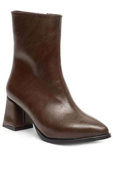 Celira Rna Kahve Kısa Topuklu Günlük Kadın Bot - Resim 4