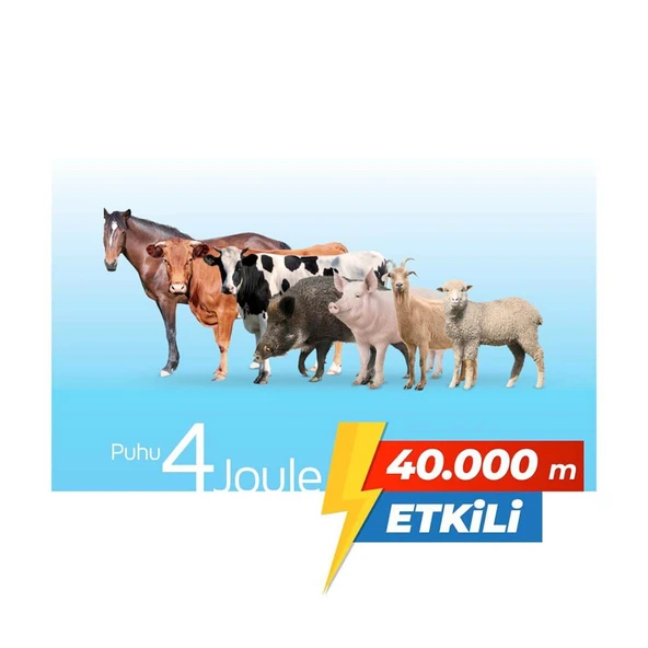 Puhu Güneş Enerjili Elektrikli Çit Cihazı (4 Joule) (40W Panel + 12V/24Ah Jel Akü) - Resim 7