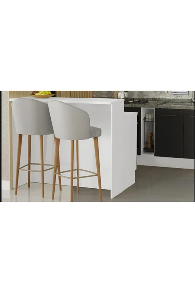 Tdesigno Victor Mutfak Adası Alt Modül 120 cm- Tezgah Dahil-Çok Amaçlı Dolap-Alt Modül-2 Kapaklı 3 Çekmeceli - Resim 5