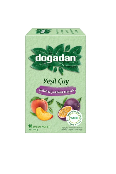 Doğadan Şeftali ve Çarkıfelek Meyveli Poşet Yeşil Çay 18'li x 4 Adet - Resim 2