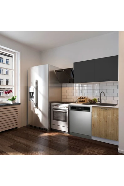 Tdesigno Vora Hazır Mutfak Dolabı 120 cm-Beyaz Laminat Tezgah Dahil-Bulaşık Makinesi Yeri Mevcut-Mat ürün görseli