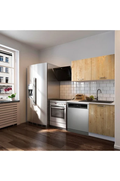 Tdesigno Vora Hazır Mutfak Dolabı 120 cm-Beyaz Laminat Tezgah Dahil-Bulaşık Makinesi Yeri Mevcut-Mat ürün görseli