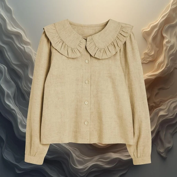 Kokori Kids Kız Çocuk Keten Gömlek – Doğallığın ve Zarafetin Buluşması