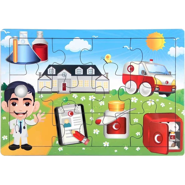 Ahşap Eğitici Puzzle 12 Parça ürün görseli 1