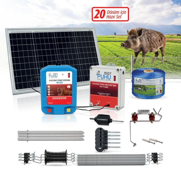 Puhu Ecos Eko Model Kuruluma Hazır Elektrikli Çit Sistemi (20 Dönümlük) (4 Joule) ürün görseli