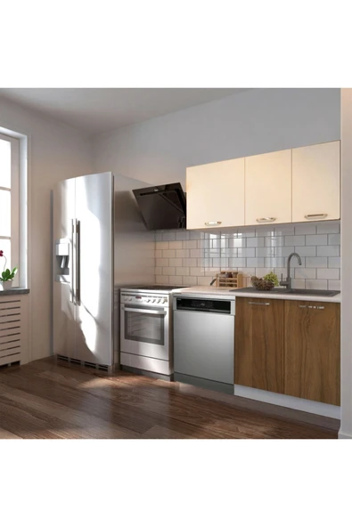 Tdesigno Klos Hazır Mutfak Dolabı 140 Cm -Beyaz Laminat Tezgah Dahil-Bulaşık Makinesi Yeri Mevcut-Mat ürün görseli