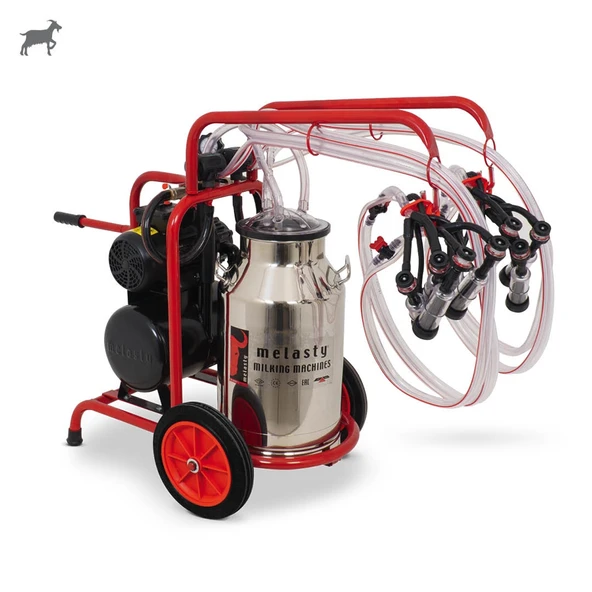 Melasty Dörtlü Keçi Süt Sağma Makinesi (Paslanmaz Güğüm-Kauçuk) (Kuru) - Resim 2