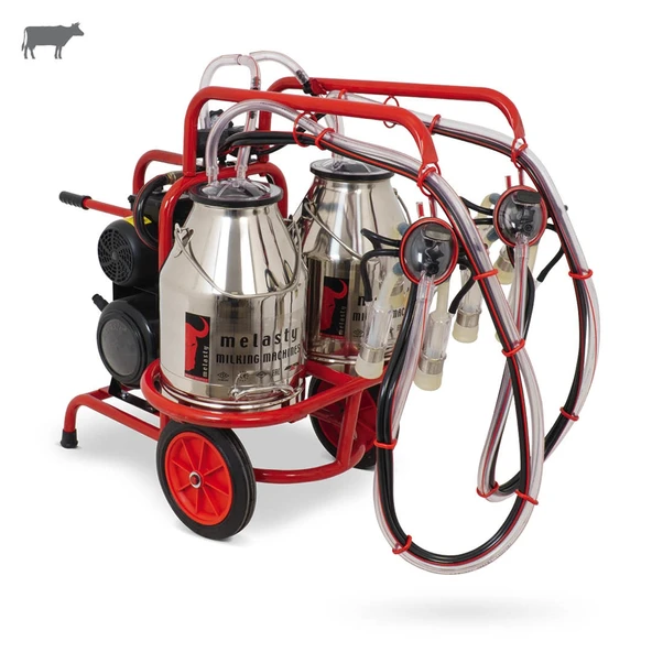 Melasty İkili İnek Süt Sağma Makinesi (Çift Güğümlü) (Paslanmaz-Silikon) (Kuru) ürün görseli