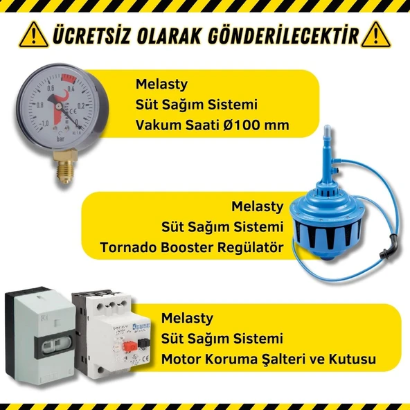 Melasty Süt Sağım Sistemi Vakum Pompa Seti (380V-50Hz-2,2kW) (750 L/dk - Yağlı) - Resim 3