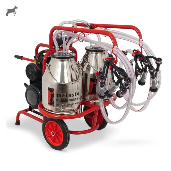 Melasty Dörtlü Keçi Süt Sağma Makinesi (Çift Güğümlü) (Paslanmaz-Kauçuk) (Yağlı) ürün görseli