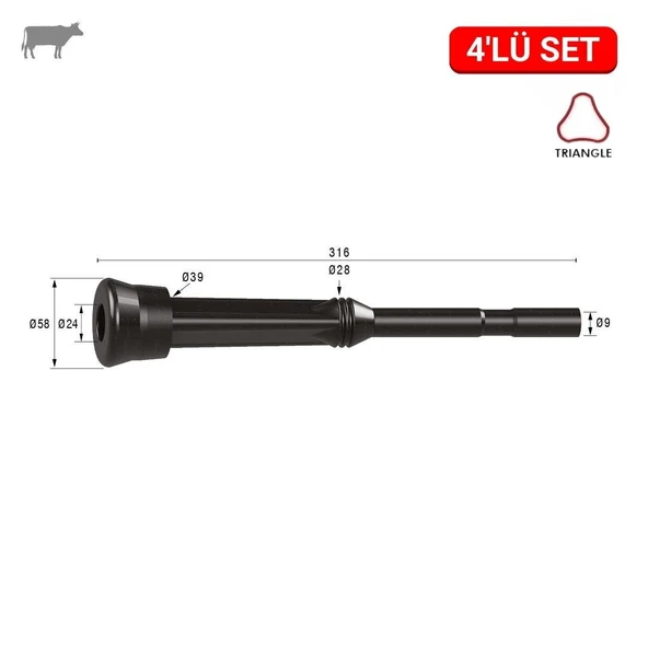 Melasty Mayda 3 GEN Üçgen Meme Lastiği (Kauçuk Memelik - 4 lü Paket) ürün görseli 1