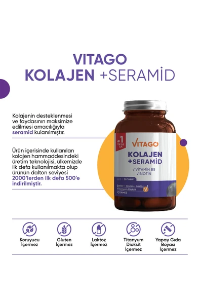 VİTAGO Premium Hidrolize Kolajen 30 Tablet - Resim 2