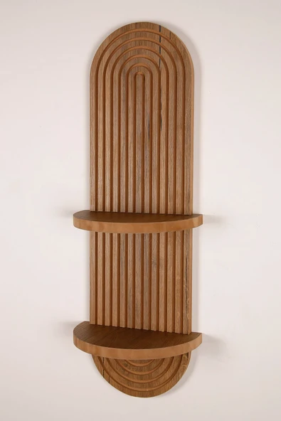 Dekoratif 2 Raflı Ahşap Duvar Rafı Mdf 20x70 - 3