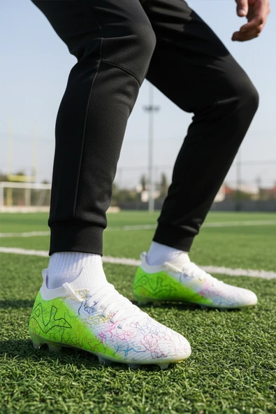 Playup Beyaz Yeşil Bilekten Sarmalı Erkek Krampon MH-252-153 M - Resim 3