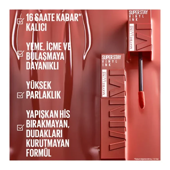 Maybelline New York Super Stay Vinyl Ink Uzun Süre Kalıcı Likit Parlak Ruj - 95 Captivated - 4