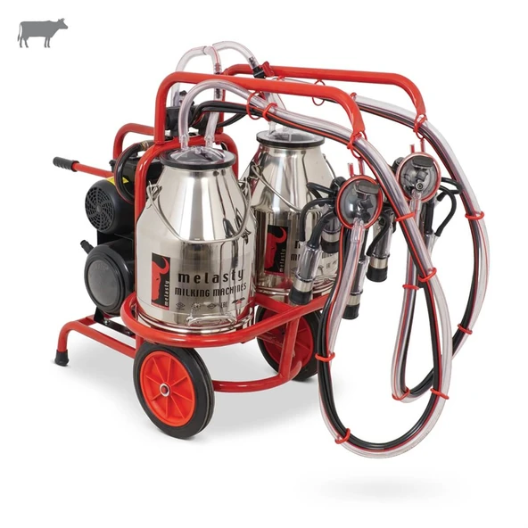 Melasty İkili İnek Süt Sağma Makinesi (Çift Güğümlü) (Paslanmaz-Kauçuk) (Yağlı) ürün görseli