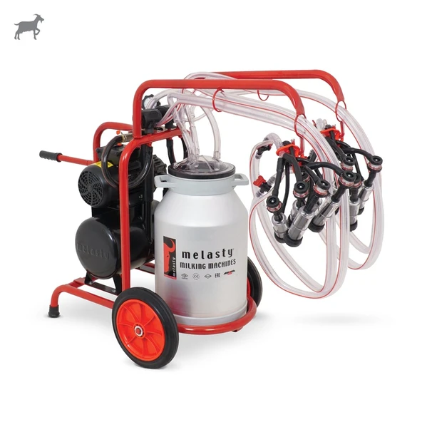 Melasty Dörtlü Keçi Süt Sağma Makinesi (Alüminyum Güğüm-Kauçuk) (Yağlı) ürün görseli