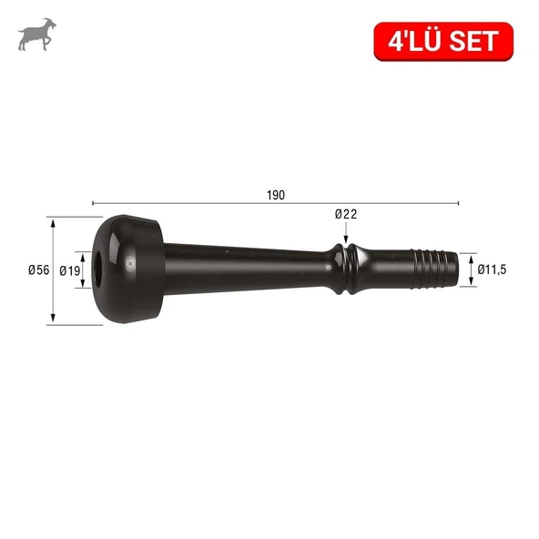 Melasty Keçi Meme Lastiği (Kauçuk Memelik - 4 lü Paket) ürün görseli