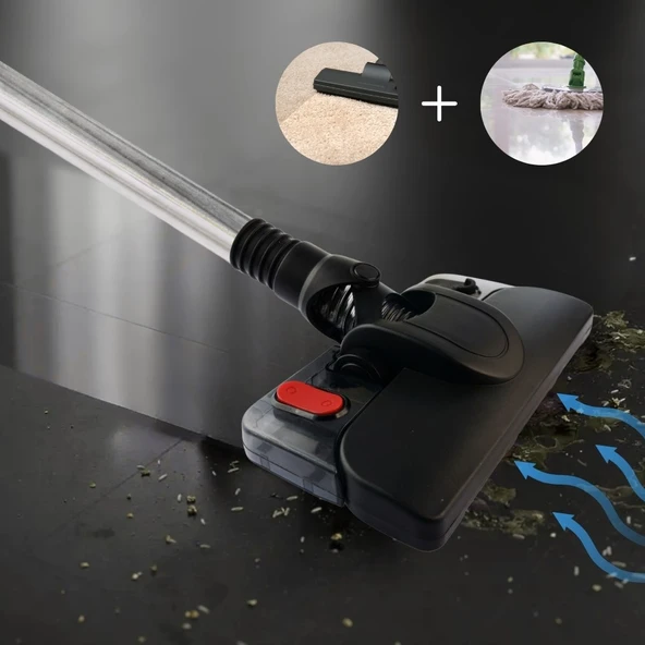 Arnica Süpürgelere Uygun Aquamop Süpürge & Mop Dual Başlık - Resim 6