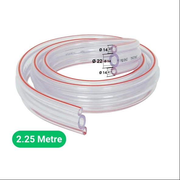 Melasty Süt Sağma Makinesi Üçlü Süt Hortumu (Ø14xØ22/Ø7xØ14mm) (2,25M - Kesili) ürün görseli
