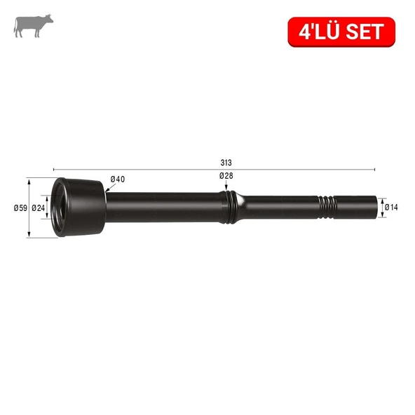 Melasty İga Uzun Meme Lastiği (Kauçuk Memelik - 4 lü Paket) ürün görseli