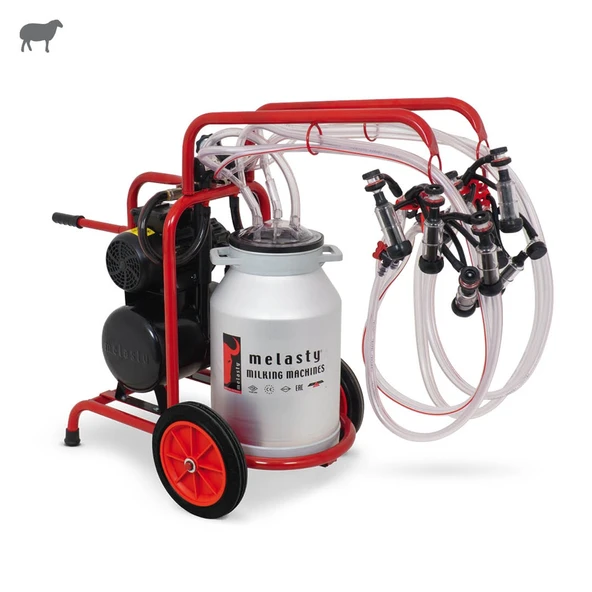 Melasty Dörtlü Koyun Süt Sağma Makinesi (Alüminyum Güğüm-Kauçuk) (Kuru) ürün görseli