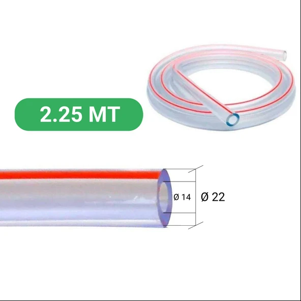 Melasty Süt Sağma Makinesi Üniversal Tekli Süt Hortumu (Ø14xØ22mm) (2,25M - Kesili) - 1
