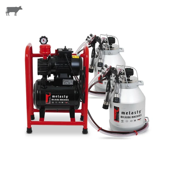 Melasty Çift Güğüm Üniteli Sabit Sistem İnek Süt Sağma (Alüminyum Güğüm-Kauçuk Memelik-Kuru) ürün görseli