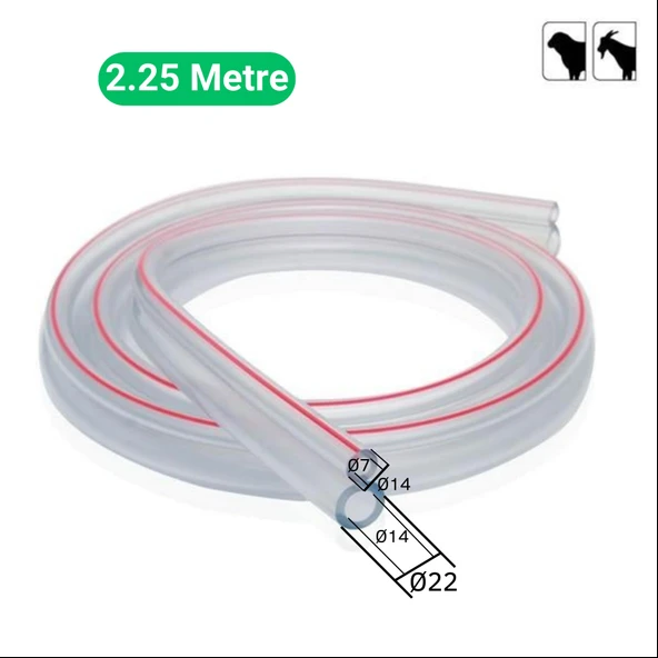 Melasty Küçükbaş Süt Sağma Makinesi Süt ve Nabız Hortumu (14x22/7x14mm) (2,25M - Kesili) ürün görseli