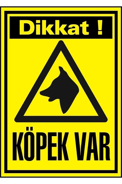 Dikkat Köpek Var Uyarı Levhası 3 mm Mdf 20x30 cm - 1