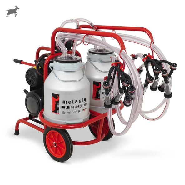 Melasty Dörtlü Keçi Süt Sağma Makinesi (Çift Güğümlü) (Alüminyum-Kauçuk) (Yağlı) ürün görseli