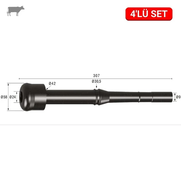 Melasty Ural Uzun Meme Lastiği (Kauçuk Memelik - 4 lü Paket) ürün görseli