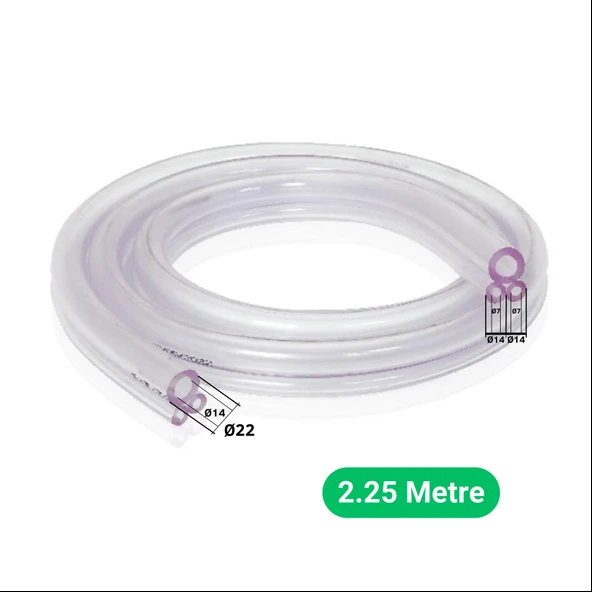 Melasty Süt Sağma Makinesi Üçgen Üçlü Süt Hortumu (Ø14xØ22/Ø7xØ14mm) (2,25M - Kesili) ürün görseli