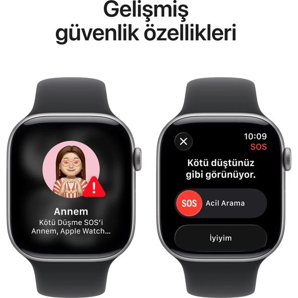 Apple Watch Series 11 Gps, 46 mm uzay grisi Alüminyum kasa ve Siyah Spor kordon - S/m - 6