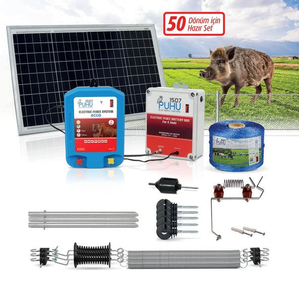 Puhu Ecos Eko Model Kuruluma Hazır Elektrikli Çit Sistemi (50 Dönümlük) (4 Joule) ürün görseli 1