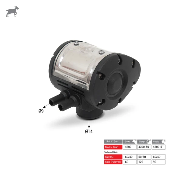 Melasty Süt Sağma Makinesi Keçi Pulsatör (Inox Kapak) (60/40-90) ürün görseli