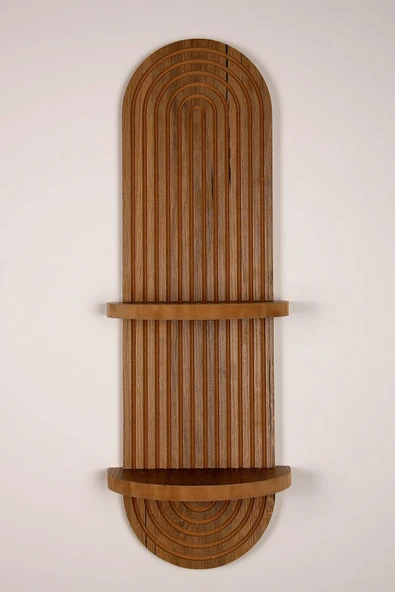 Dekoratif 2 Raflı Ahşap Duvar Rafı Mdf 20x70 - 4