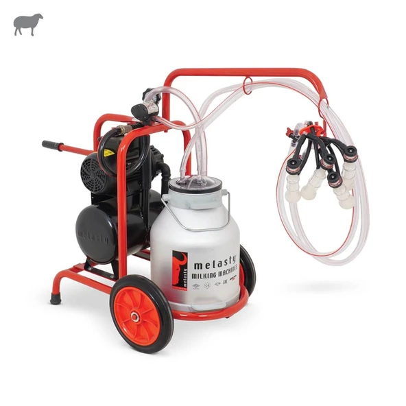 Melasty İkili Koyun Süt Sağma Makinesi (Alüminyum Güğüm-Silikon) (Yağlı) ürün görseli 1