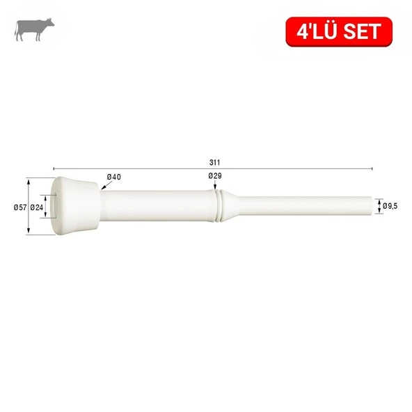 Melasty Atala Uzun Meme Lastiği (Silikon Memelik - 4 lü Paket) ürün görseli 1