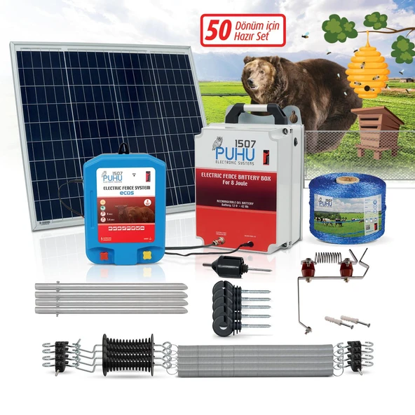 Puhu Ecos Eko Model Kuruluma Hazır Elektrikli Çit Sistemi (50 Dönümlük) (8 Joule) ürün görseli 1