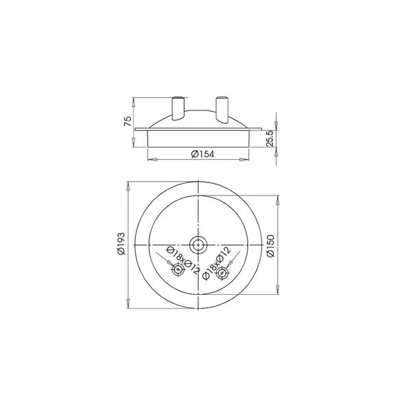 Melasty Süt Sağma Makinesi 30 Litre Etekli 2 Girişli Güğüm Kapağı - Resim 2