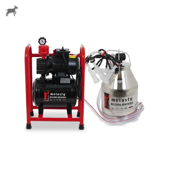 Melasty Tek Güğüm Üniteli Sabit Sistem Keçi Süt Sağma (Paslanmaz Güğüm-Silikon Memelik-Yağlı) ürün görseli 1